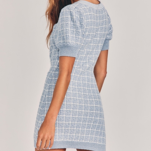 NWT Loveshackfancy Sailor Mini Dress Babybell Blue Size Small Tweed - Picture 4 of 11